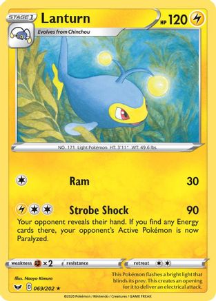 Lanturn (69/202) [SWSH01 Sword & Shield Base Set] Reverse Holofoil - Rare