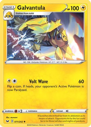 Galvantula (071/202) [SWSH01 Sword & Shield Base Set] Reverse Holofoil - Uncommon