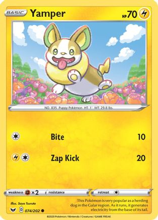Yamper (074/202) [SWSH01 Sword & Shield Base Set] Reverse Holofoil - Common
