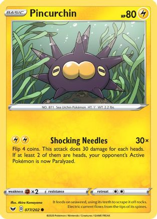 Pincurchin (077/202) [SWSH01 Sword & Shield Base Set] - Common