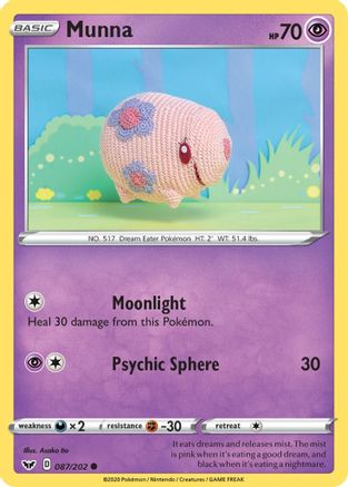 Munna (087/202) [SWSH01 Sword & Shield Base Set] Reverse Holofoil - Common