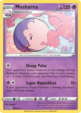 Musharna (088/202) [SWSH01 Sword & Shield Base Set] Reverse Holofoil - Rare