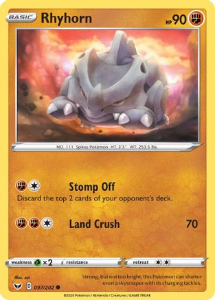 Rhyhorn (097/202) [SWSH01 Sword & Shield Base Set] - Common