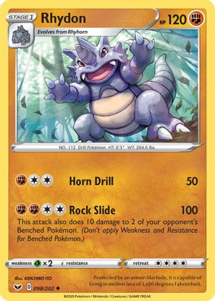 Rhydon (098/202) [SWSH01 Sword & Shield Base Set] - Uncommon