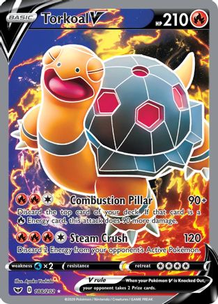 Torkoal V (Full Art) (188/202) [SWSH01 Sword & Shield Base Set] Holofoil - Ultra Rare