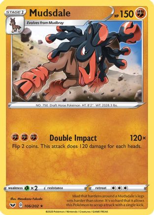 Mudsdale (106/202) [SWSH01 Sword & Shield Base Set] Reverse Holofoil - Rare