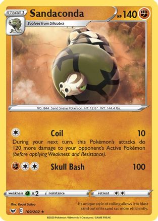 Sandaconda (109/202) [SWSH01 Sword & Shield Base Set] - Rare