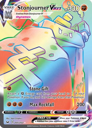 Stonjourner VMAX (Secret) (205/202) [SWSH01 Sword & Shield Base Set] Holofoil - Secret Rare
