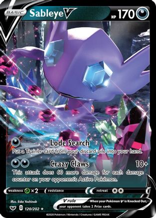 Sableye V (120/202) [SWSH01 Sword & Shield Base Set] Holofoil - Ultra Rare