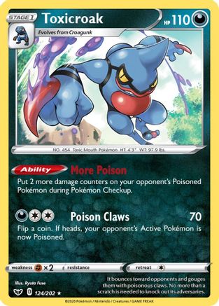 Toxicroak (124/202) [SWSH01 Sword & Shield Base Set] Holofoil - Holo Rare