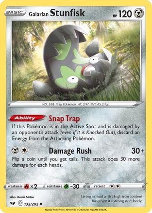 Galarian Stunfisk (132/202) [SWSH01 Sword & Shield Base Set] Reverse Holofoil - Uncommon