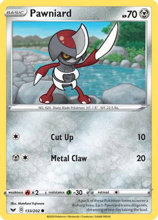 Pawniard (133/202) [SWSH01 Sword & Shield Base Set] Reverse Holofoil - Common