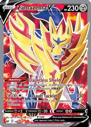 Zamazenta V (Full Art) (196/202) [SWSH01 Sword & Shield Base Set] Holofoil - Ultra Rare
