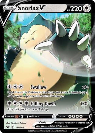 Snorlax V (141/202) [SWSH01 Sword & Shield Base Set] Holofoil - Ultra Rare