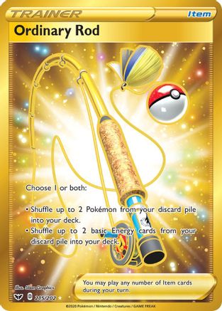 Ordinary Rod (Secret) (215/202) [SWSH01 Sword & Shield Base Set] Holofoil - Secret Rare