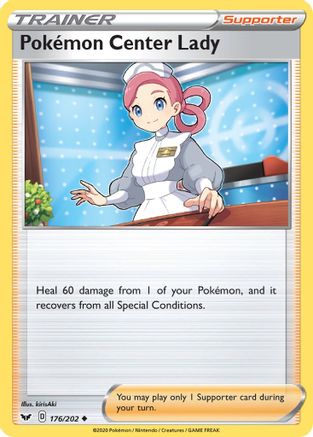 Pokemon Center Lady (176/202) [SWSH01 Sword & Shield Base Set] Reverse Holofoil - Uncommon