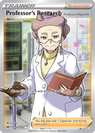 Professor's Research (Full Art) (201/202) [SWSH01 Sword & Shield Base Set] Holofoil - Ultra Rare