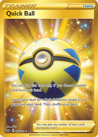 Quick Ball (Secret) (216/202) [SWSH01 Sword & Shield Base Set] Holofoil - Secret Rare