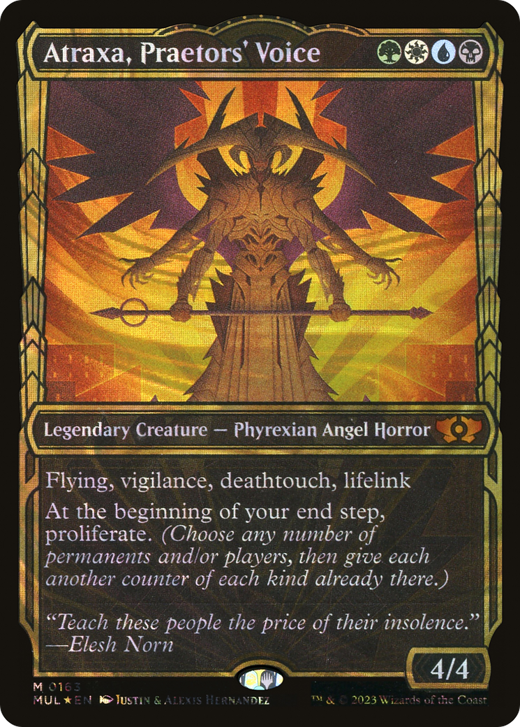 Atraxa, Praetors' Voice (Halo Foil) (MUL-163) (Showcase) [Multiverse Legends] Foil
