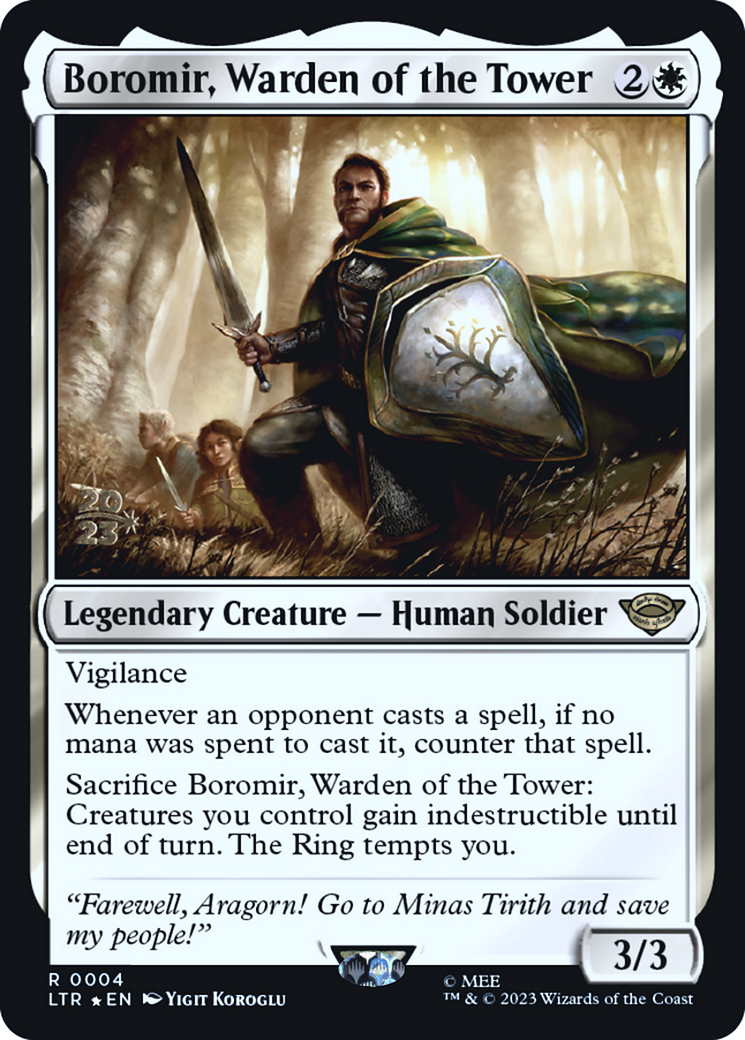 Boromir, Warden of the Tower (PRE-004) [Tales of Middle-earth Promos] Foil