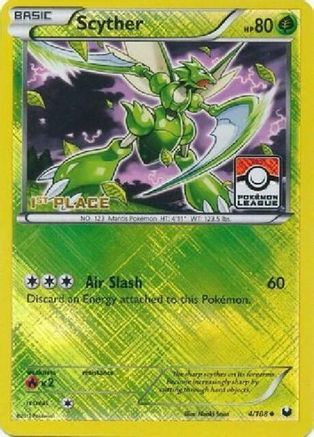 Scyther (Pokemon League) [1st Place] (4/108) [League & Championship Cards] Reverse Holofoil - Promo