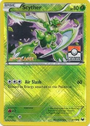Scyther (Pokemon League) [4th Place] (4/108) [League & Championship Cards] Reverse Holofoil - Promo