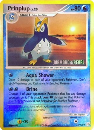 Prinplup [Diamond & Pearl] (58/130) [Burger King Promos] Holofoil - Promo