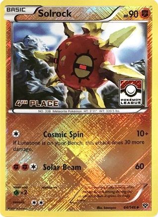 Solrock (Pokemon League) [4th Place] (64/146) [League & Championship Cards] Reverse Holofoil - Promo