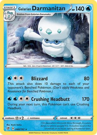 Galarian Darmanitan (048/192) [SWSH02 Rebel Clash] Reverse Holofoil - Rare