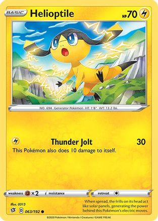 Helioptile (063/192) [SWSH02 Rebel Clash] Reverse Holofoil - Common