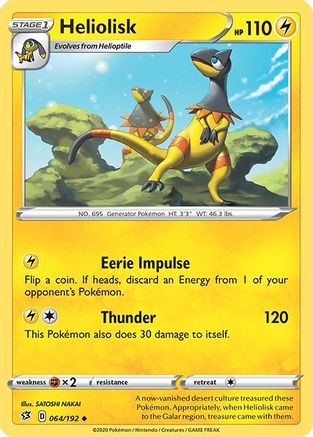 Heliolisk (64/192) [SWSH02 Rebel Clash] Reverse Holofoil - Uncommon