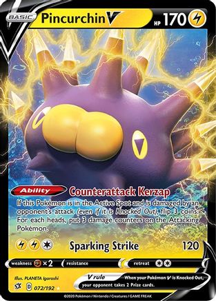Pincurchin V (072/192) [SWSH02 Rebel Clash] Holofoil - Ultra Rare