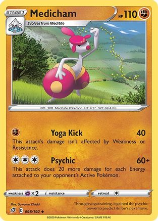 Medicham (98/192) [SWSH02 Rebel Clash] Reverse Holofoil - Uncommon