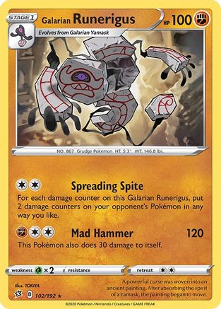 Galarian Runerigus (102/192) [SWSH02 Rebel Clash] Reverse Holofoil - Rare