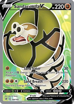 Sandaconda V (Full Art) (184/192) [SWSH02 Rebel Clash] Holofoil - Ultra Rare