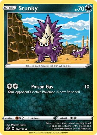 Stunky (114/192) [SWSH02 Rebel Clash] Reverse Holofoil - Common