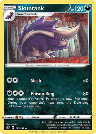 Skuntank (115/192) [SWSH02 Rebel Clash] Reverse Holofoil - Uncommon