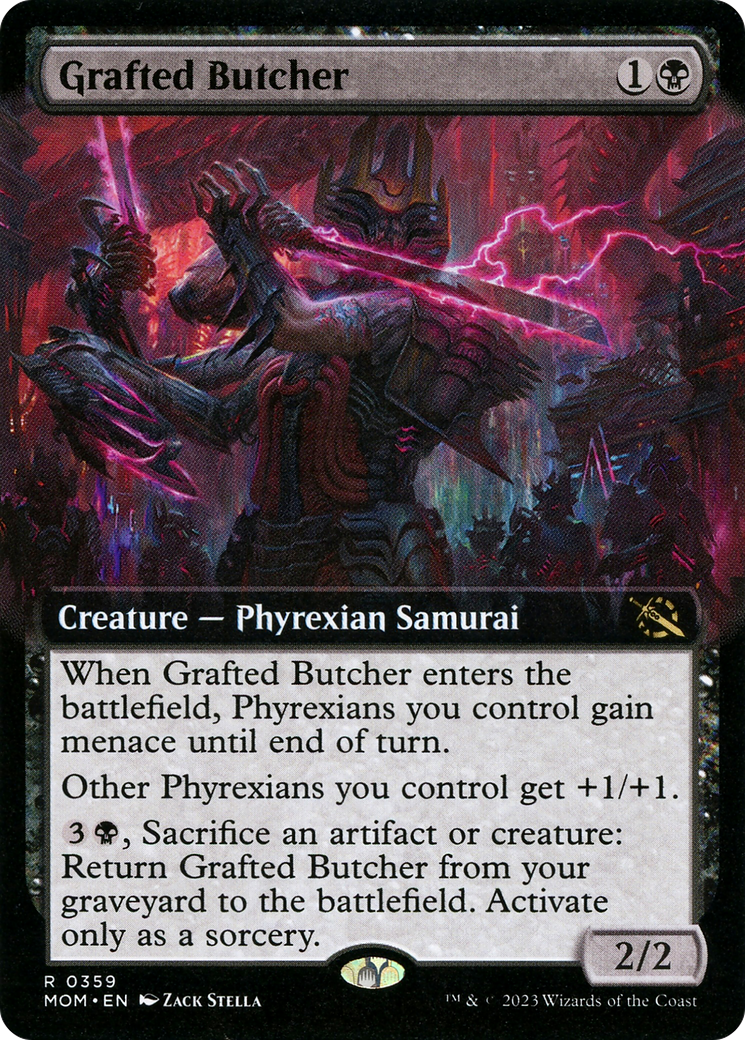 Grafted Butcher (Extended Art) (MOM-359) [March of the Machine] Foil