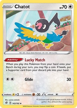 Chatot (142/192) [SWSH02 Rebel Clash] Reverse Holofoil - Uncommon