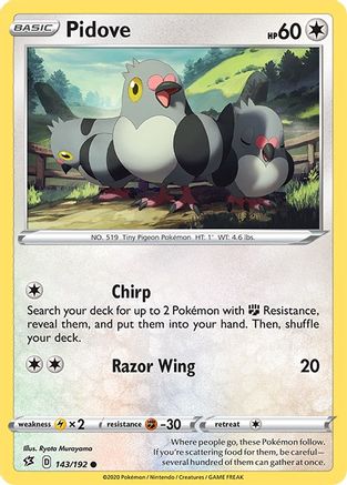 Pidove (143/192) [SWSH02 Rebel Clash] Reverse Holofoil - Common
