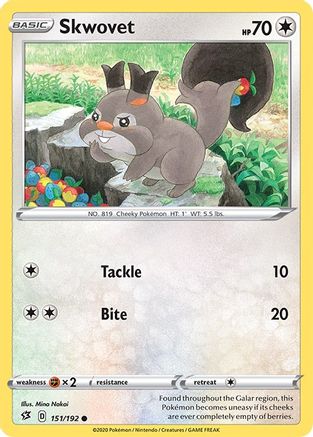Skwovet (151/192) [SWSH02 Rebel Clash] Reverse Holofoil - Common