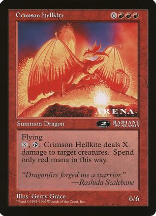 Crimson Hellkite (2nd place) (Arena League) [Oversize Cards]