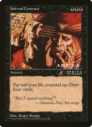 Infernal Contract (2nd Place) (Arena League) [Oversize Cards]