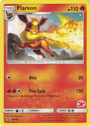 Flareon - SM186 (#44 Charizard Stamped) (SM186) [Battle Academy] - Promo