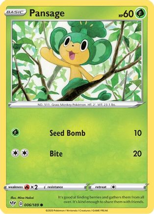 Pansage (006/189) [SWSH03 Darkness Ablaze] - Common