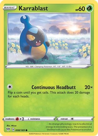 Karrablast (008/189) [SWSH03 Darkness Ablaze] - Common