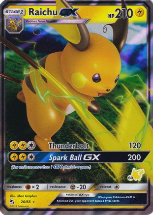Raichu GX (#60 Pikachu Stamped) (020/68) [Battle Academy] Holofoil - Promo