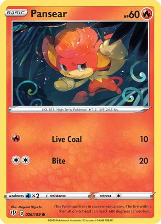 Pansear (026/189) [SWSH03 Darkness Ablaze] - Common