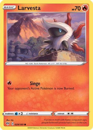 Larvesta (029/189) [SWSH03 Darkness Ablaze] Reverse Holofoil - Common