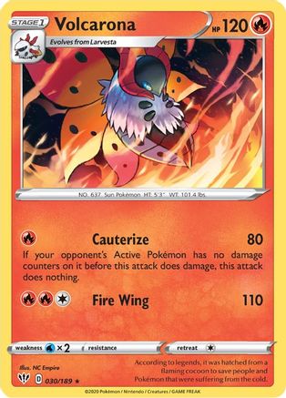 Volcarona (030/189) [SWSH03 Darkness Ablaze] Reverse Holofoil - Rare
